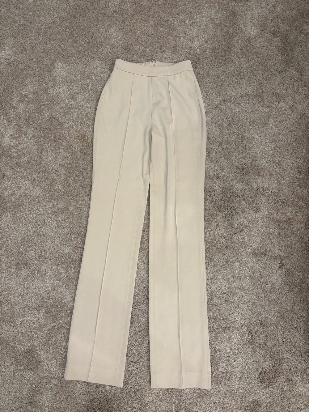 House of CB Cream High-Rise Straight Leg Trousers